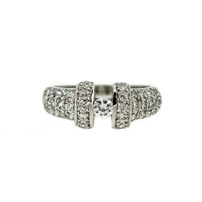 9ct White Gold Cubic Zirconia Ring