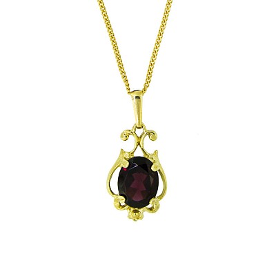 9ct Gold Garnet Pendant